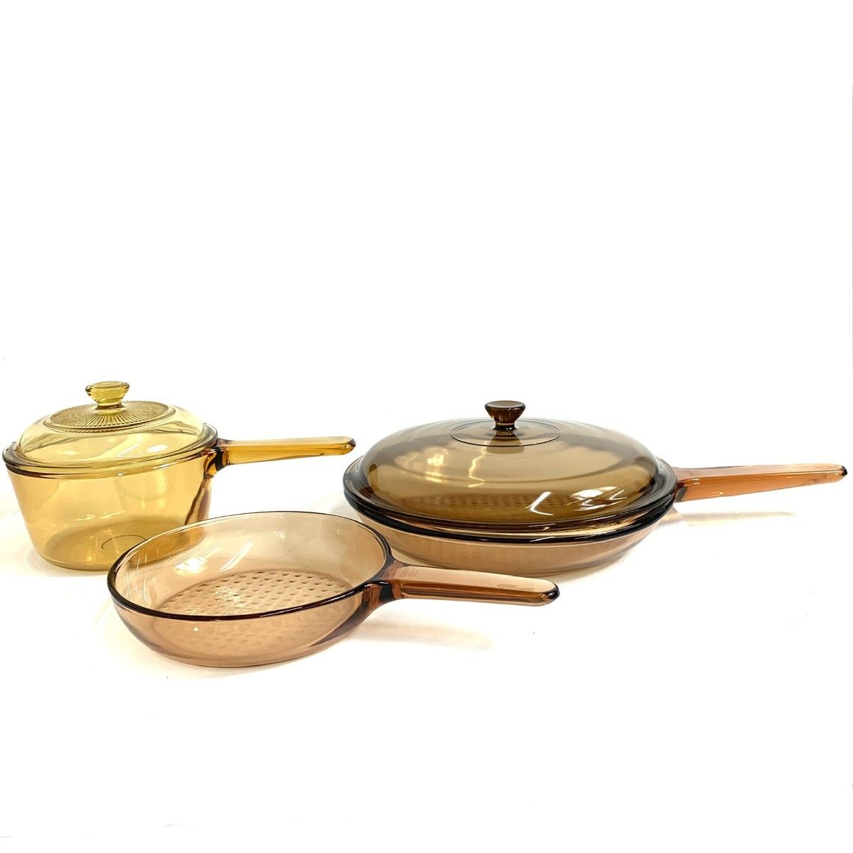 未使用→「ビジョン」　ガラス鍋　セット　まとめ売り　インテリア雑貨 vision 鍋セット 未使用→「ビジョン」 ガラス鍋 セット まとめ売り