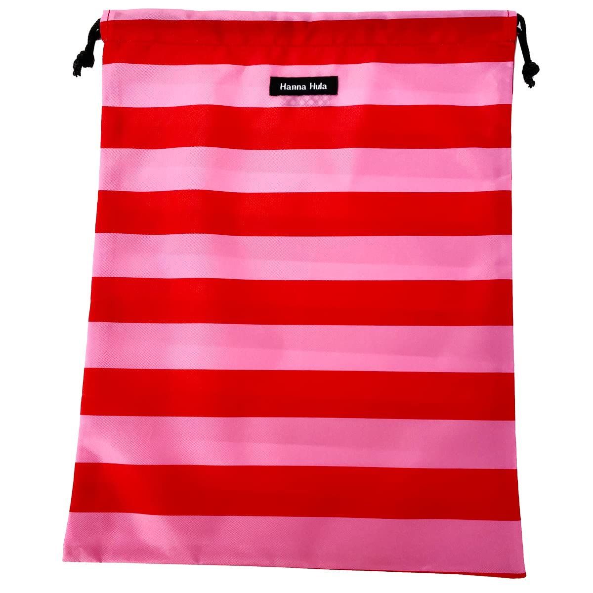 Lサイズ 消臭巾着 抗菌 ボーダーレッド