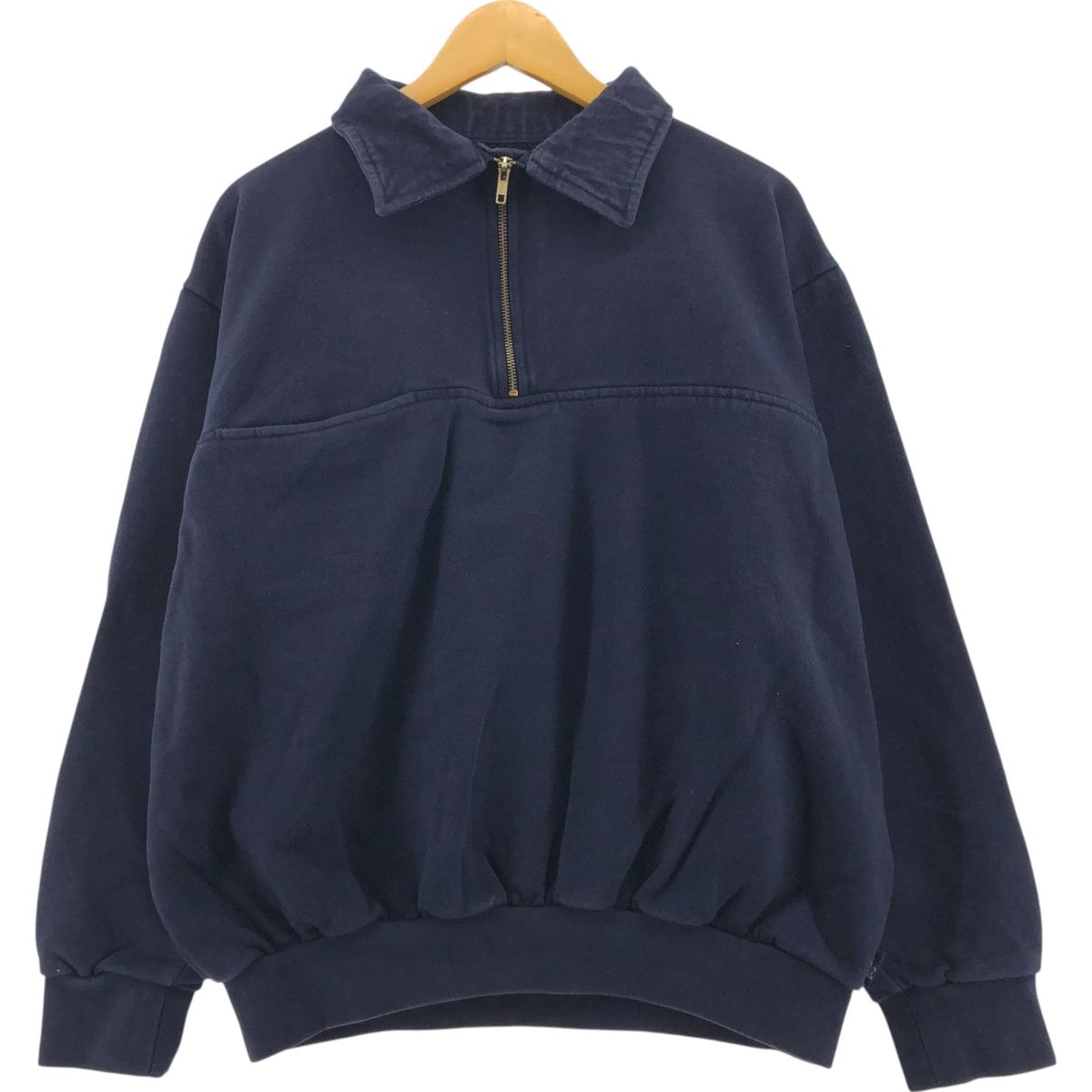 古着 GAME workwear 襟付き ハーフジップスウェットシャツ トレーナー USA製 メンズXL相当/eaa489775
