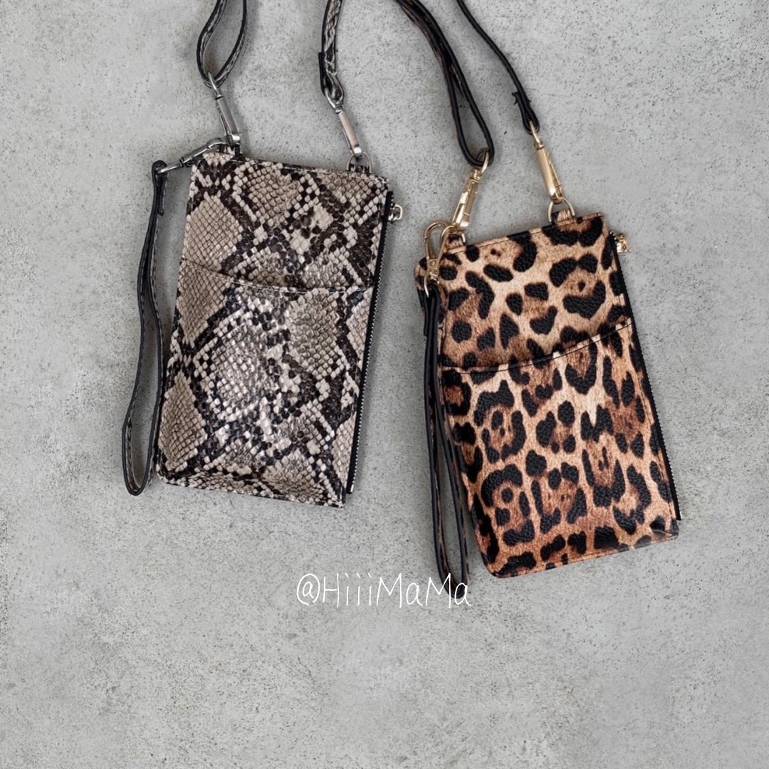 コスパ⭕️ミニ ポシェット 蛇柄 ポーチ 高見え シンプル カード パス