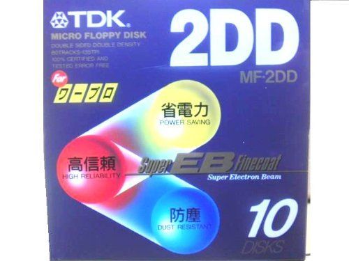 TDK ワープロ用 3.5インチ 2DD フロッピーディスク 10枚 アンフォーマット MF2DD プラスチックケース入 スーパーEB ファインコート