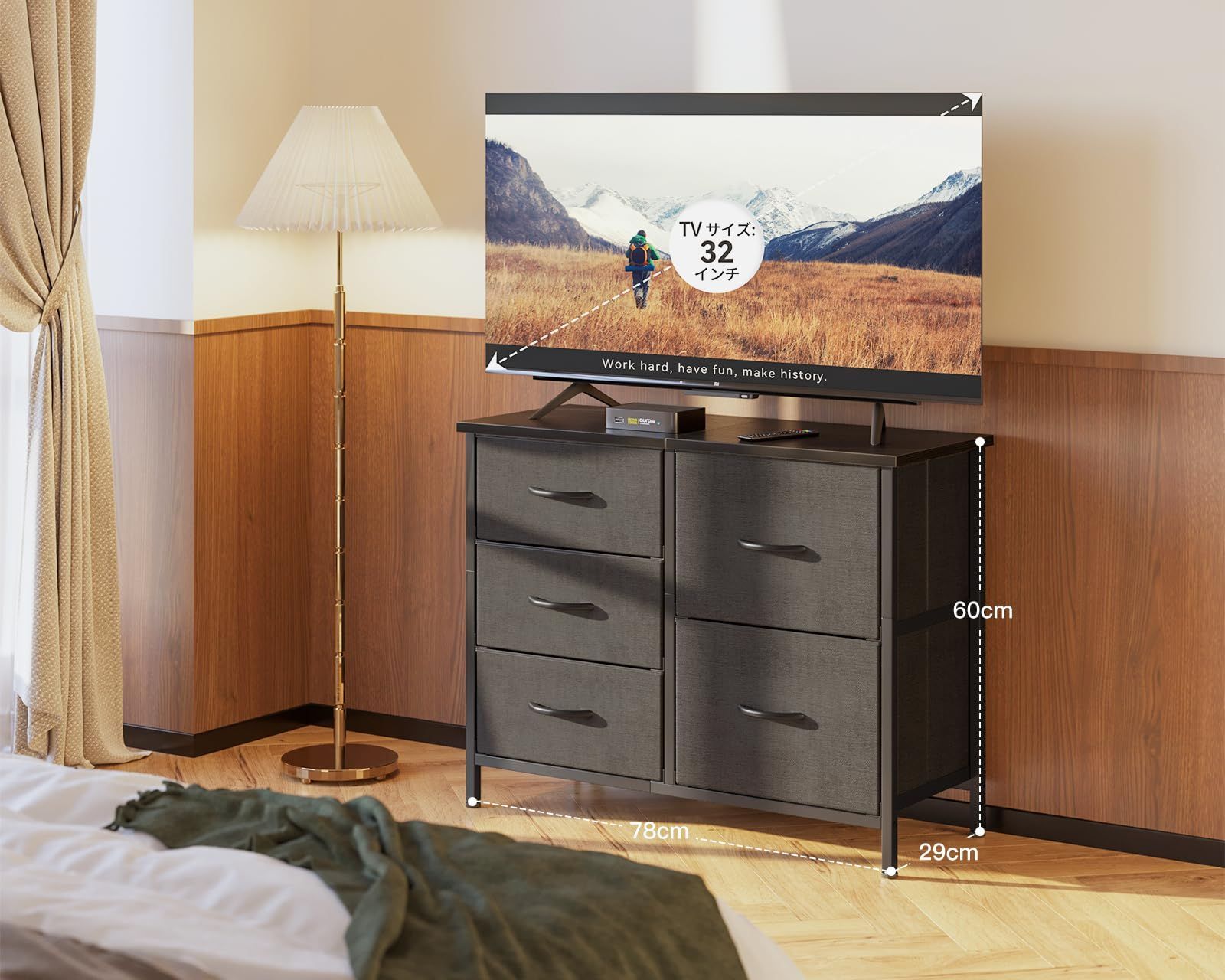 キャビネット 収納ラック 3段 黒 猫脚 ドレッサー チェスト ベッド