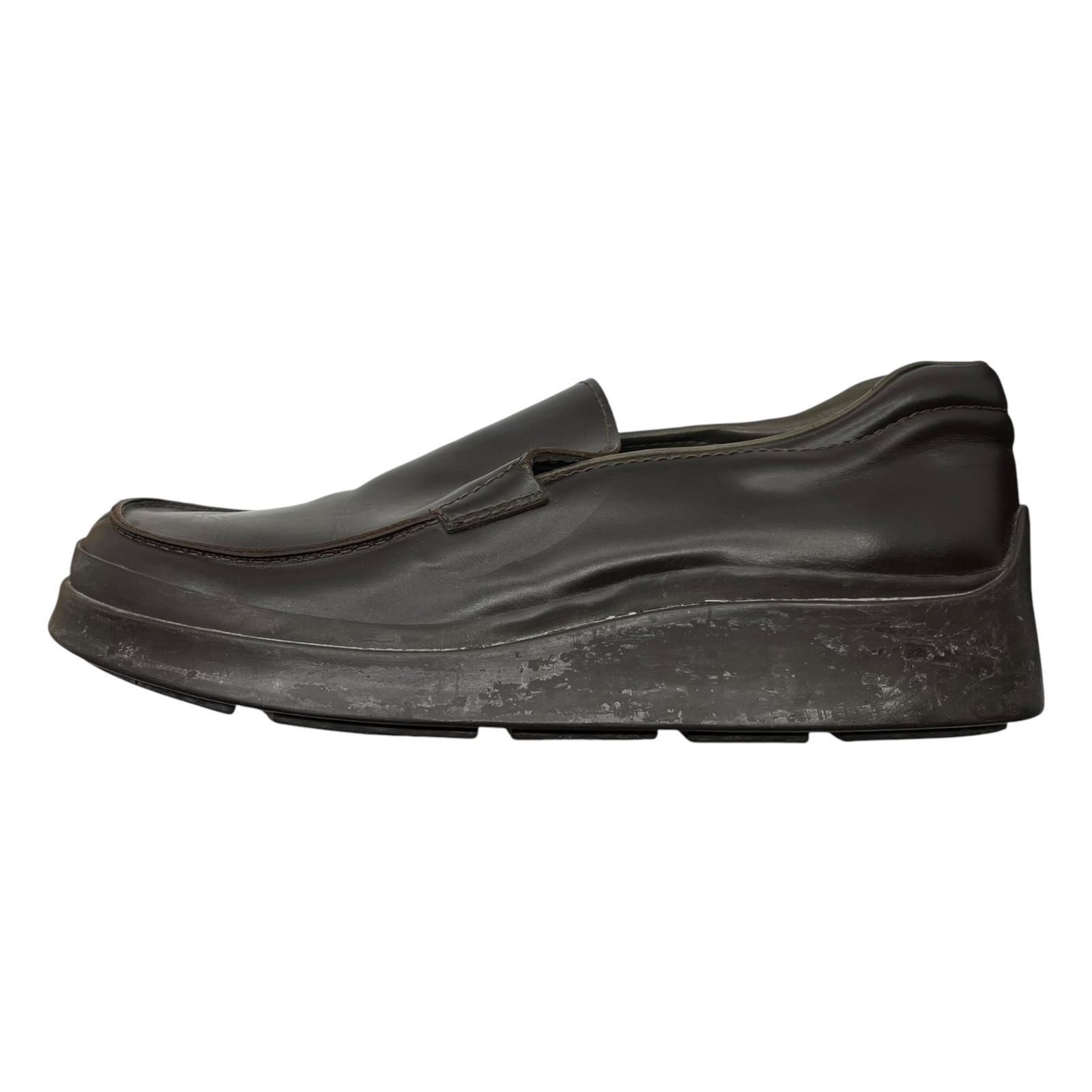 PRADA(プラダ) 00's Square toe platform leather loafers