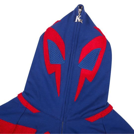 KaKazzy】スパイダーマン ブルー フルジップ パーカー 男女着用