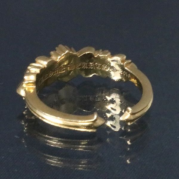 ダブルフローラルクロスリング　インボイス付き クロムハーツ ダブルフローラルクロスリング リング 925 18.9g