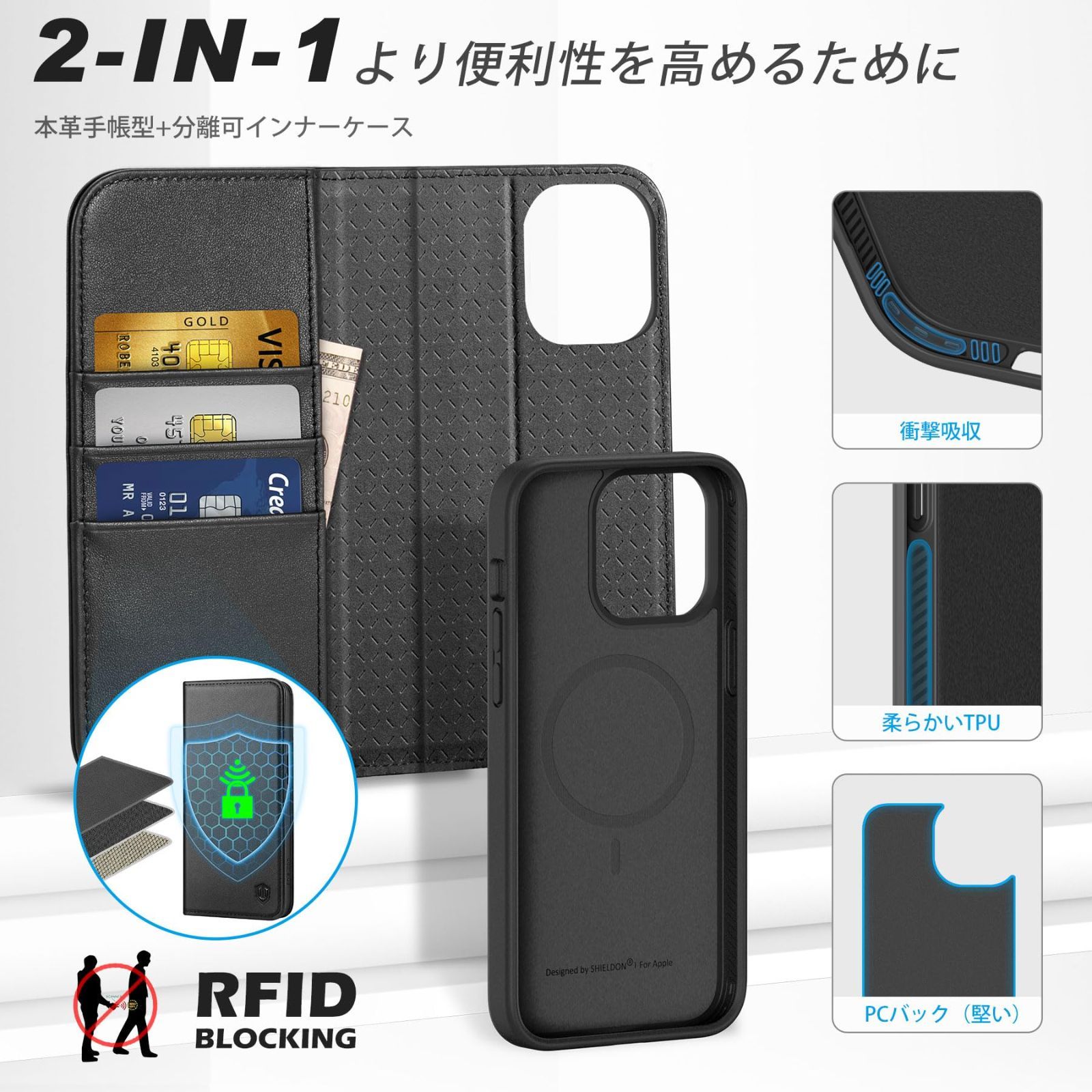マグネット内蔵 RFIDブロッキング