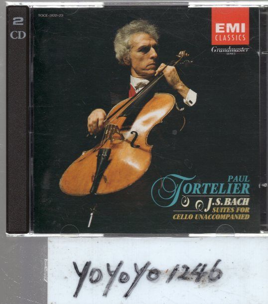 【売約済】トルトゥリエ ／バッハ:無伴奏チェロ2CD　1960年録音盤ポールトルトゥリエ