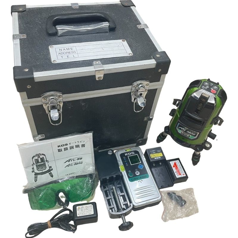 ムラテックKDS 高輝度グリーンレーザー墨出器 ATL-96RG 3.7V グリーン バッテリー LTB-3H×1個 充電器 LTB-3CH 動作未 12504K87