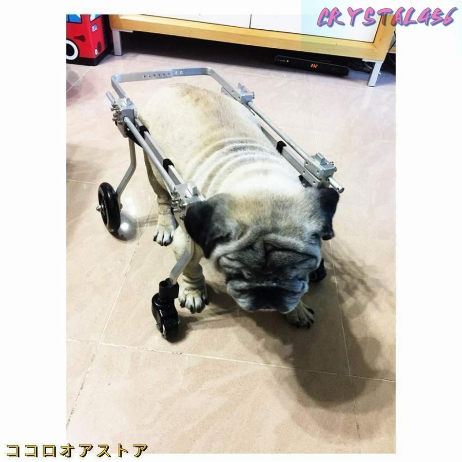  犬用歩行器親友-犬車椅子調節 な4輪ステンレス鋼カートペット 猫犬車椅子後肢障害者用リハビリテーション犬用車椅子XXS その他 車椅子