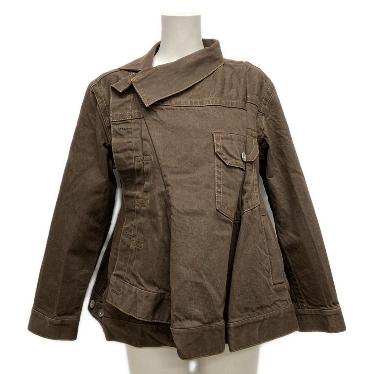 Sacai サカイ Gジャン サイズ1 S レディース - 25-07955 ダークブラウン 長袖|春|秋 コットン