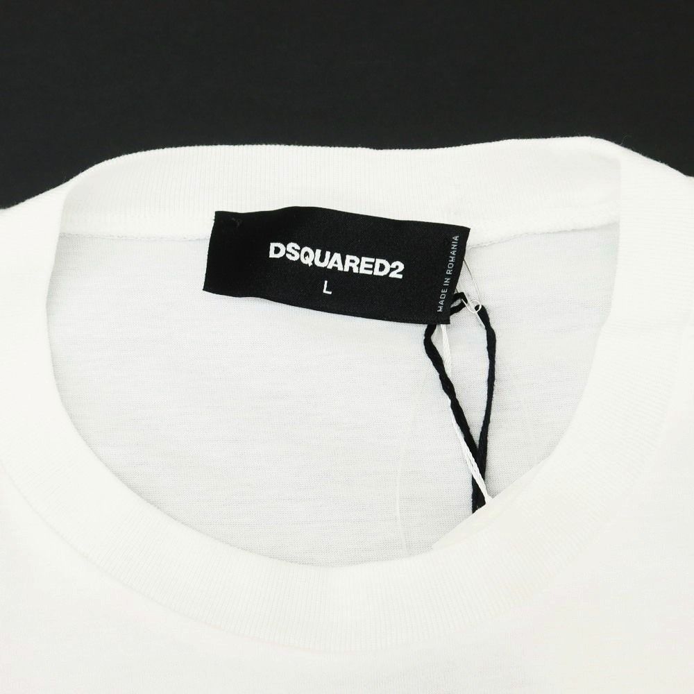 【DSQUARED2】半袖 ロゴ入り クルーネック Tシャツ（ホワイト） DSQUARED2 ディースクエアード Tシャツ 半袖 クルーネック 丸首