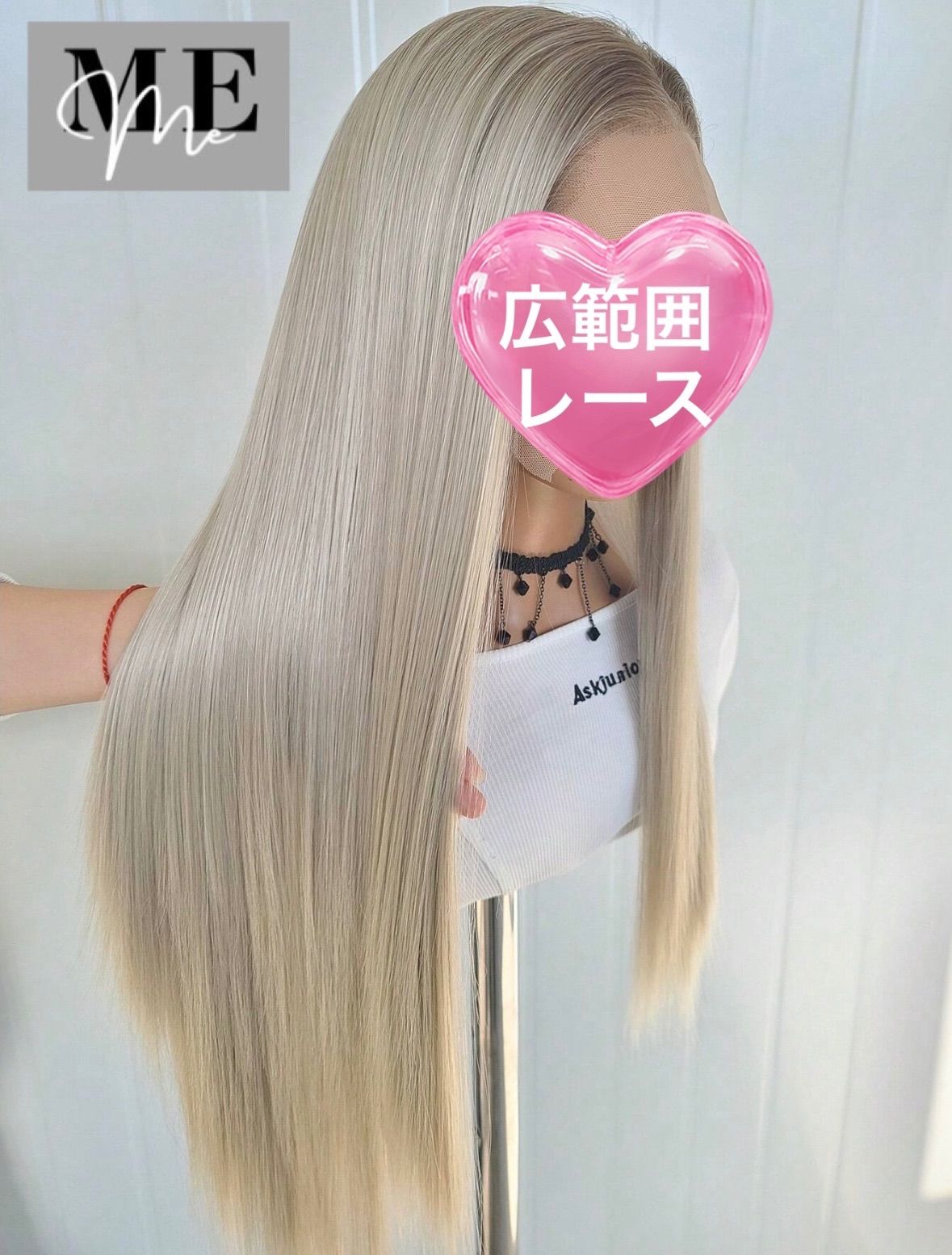 NBAA カット練習用 人毛100％ ブロンド カットウィッグ ロゼ NB-WRC02