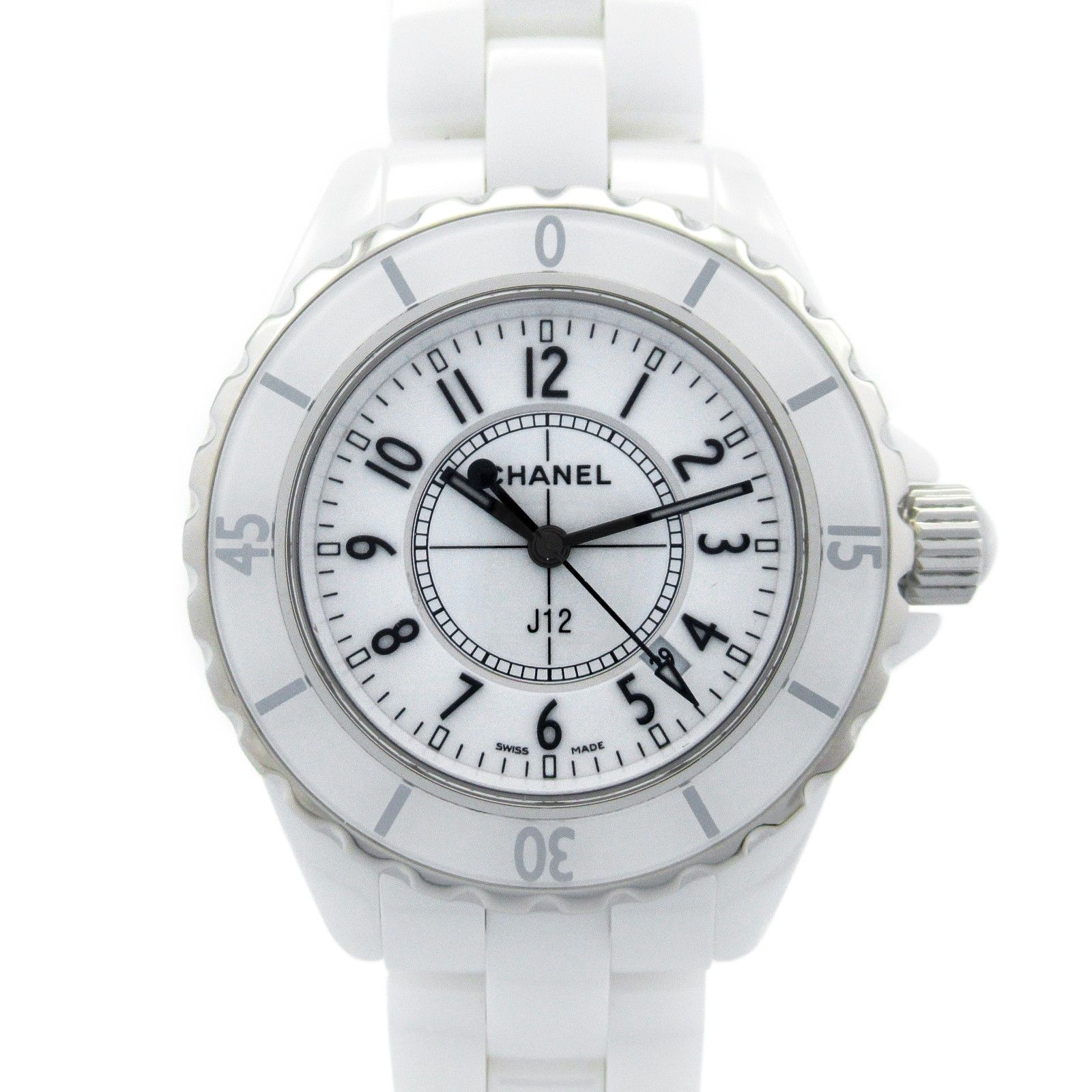 シャネル CHANEL 腕時計 J12 H0968 ホワイト セラミック J12 レディース Used A