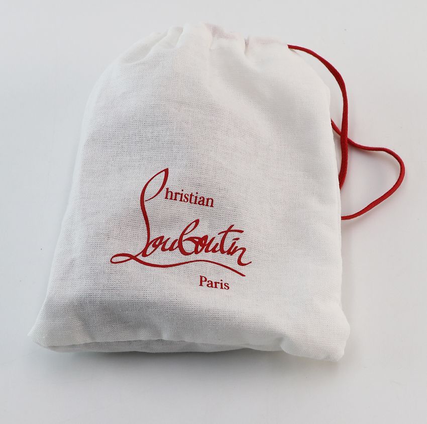 クリスチャンルブタン 三つ折り財布 パテントレザー エナメルホワイト