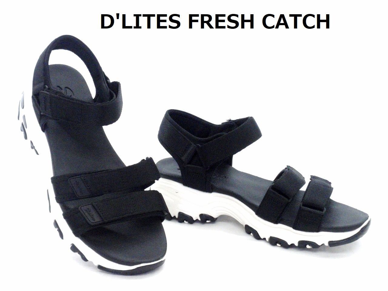 スケッチャーズ スポーツサンダル 31514 ブラック D'LITES FRESH CATCH SKECHERS YOGA FOAM レディース