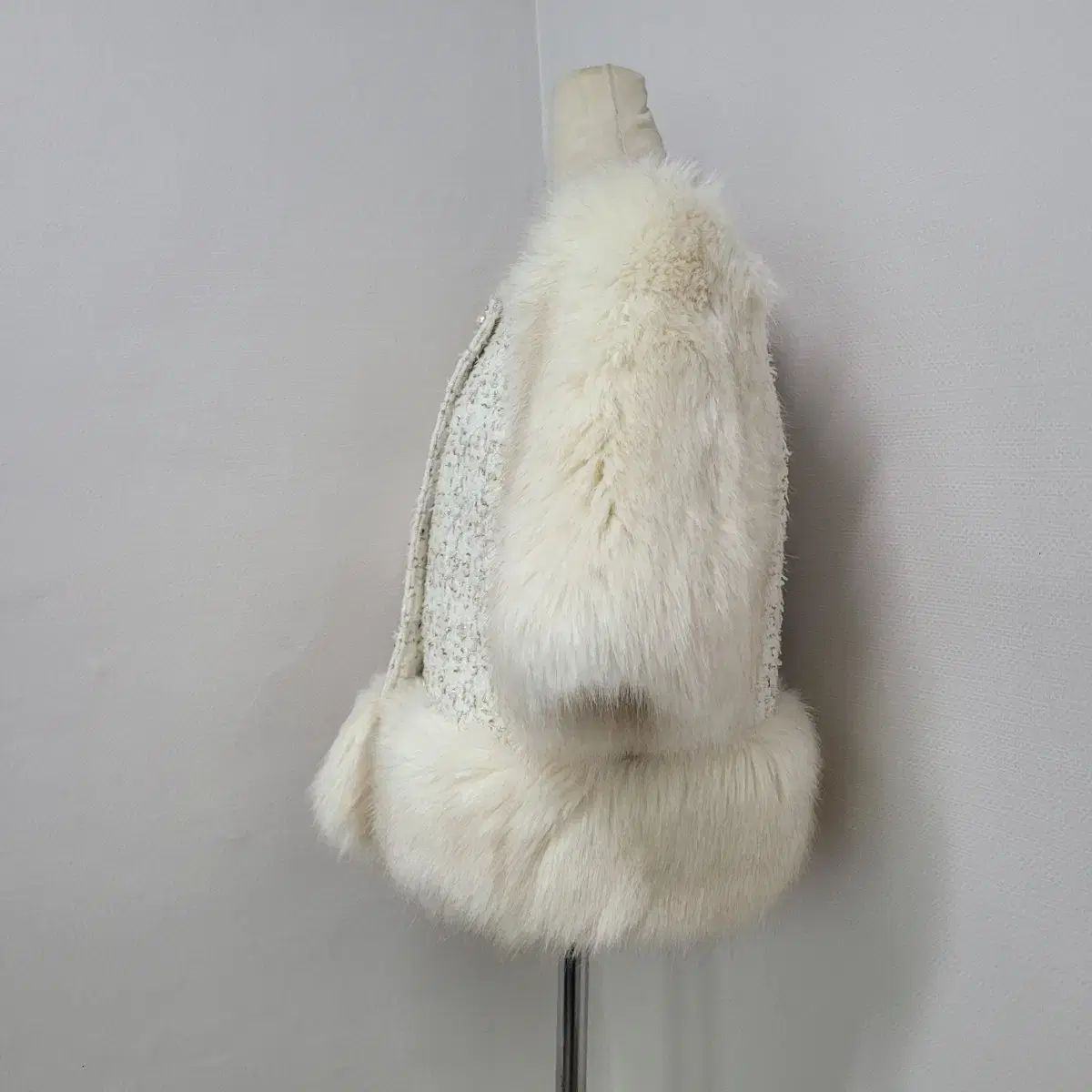 BEEN ツイード ファー トリミング 半袖 ジャケット GULLKHAN_COM