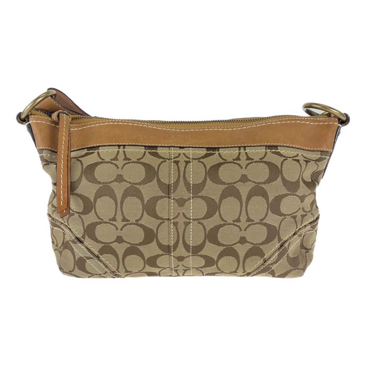COACH コーチ シグネチャー ブラウン 茶 ゴールド金具 キャンバス ...