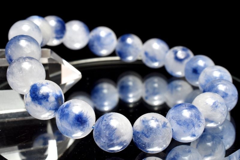 １点物 濃いブルー デュモルチェライトインクォーツ 10mm ブレスレット パワーストーン 天然石 _MA9042