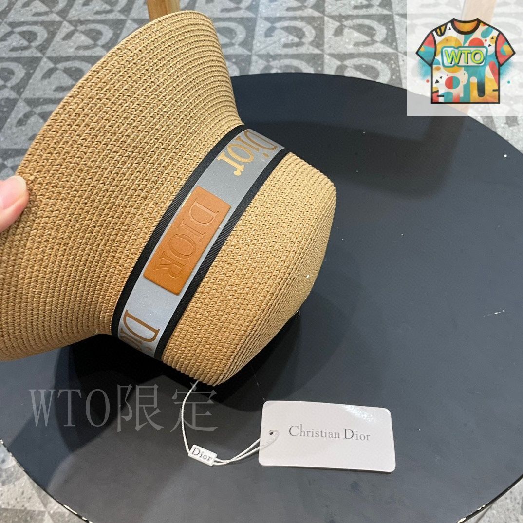 Dior 完売間近 Dioresort ディオリゾート ストロー ボブハット Christian Dior (クリスチャンディオール) DIORESORT ディオ