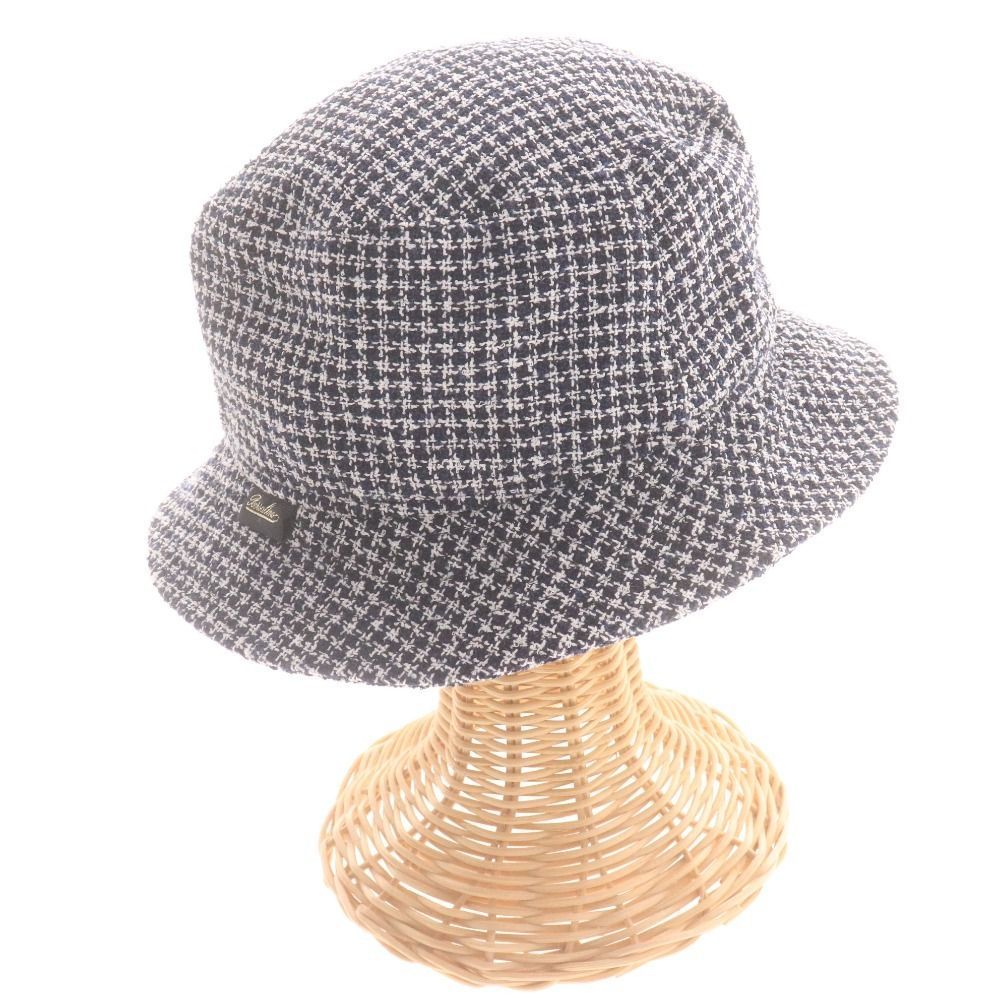 ボルサリーノ バケットハット 帽子 千鳥格子 メンズ 58 ブラック系