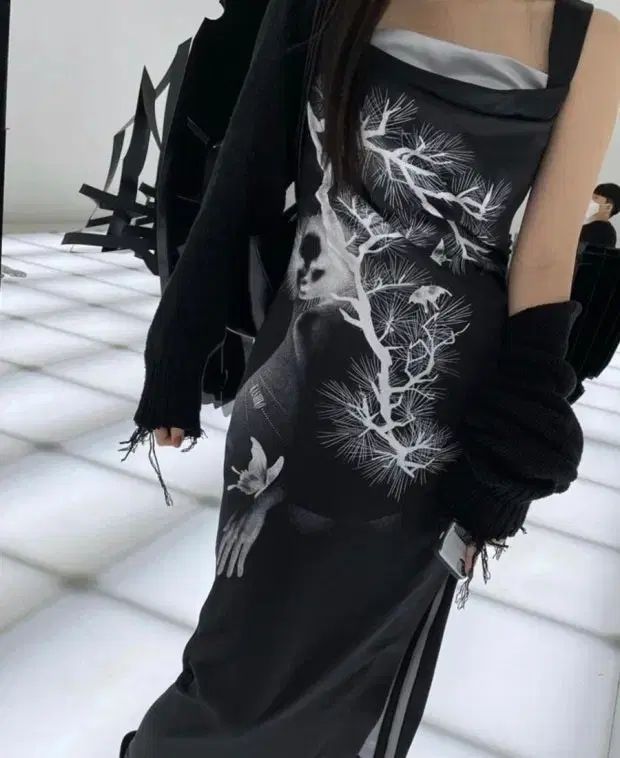 Kashiko カシコ パインツリー ワンピース 黒 s