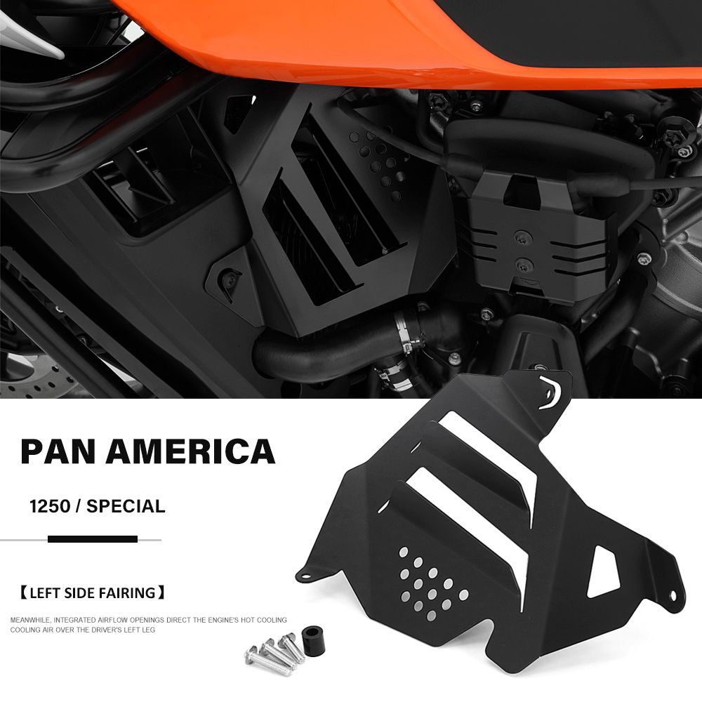 2025 2021 パンアメリカ1250 RA1250Sエンジンラジエーターインフィルパネルプロテクターコーブアルミ左側フェアリング