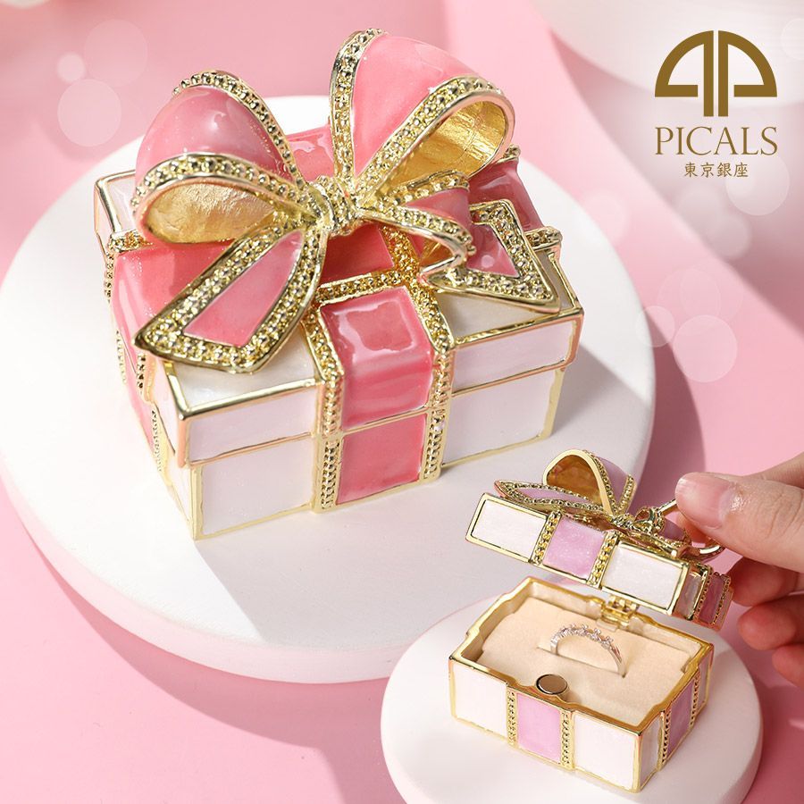 EX310 プレゼントボックス ジュエリーボックス リボン インテリア置物