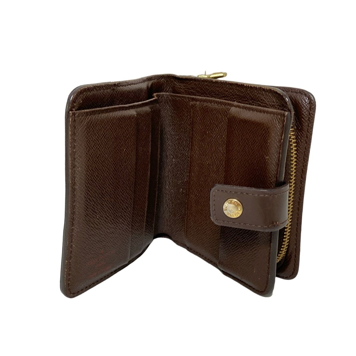 ルイ ヴィトン◎コンパクトジップ ダミエ エベヌ ラウンドファスナー