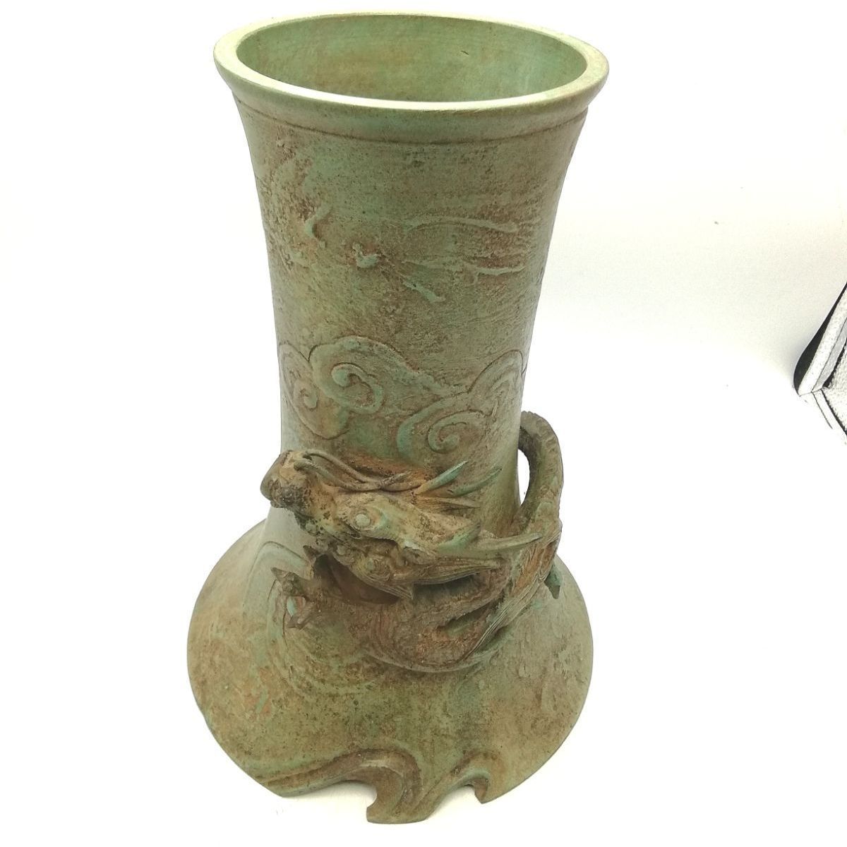 花器　薄端　華道　花瓶　龍巻　骨董品 薄端 花器 花瓶 龍 高級 青銅 銅製 新品未使用 - メルカリ