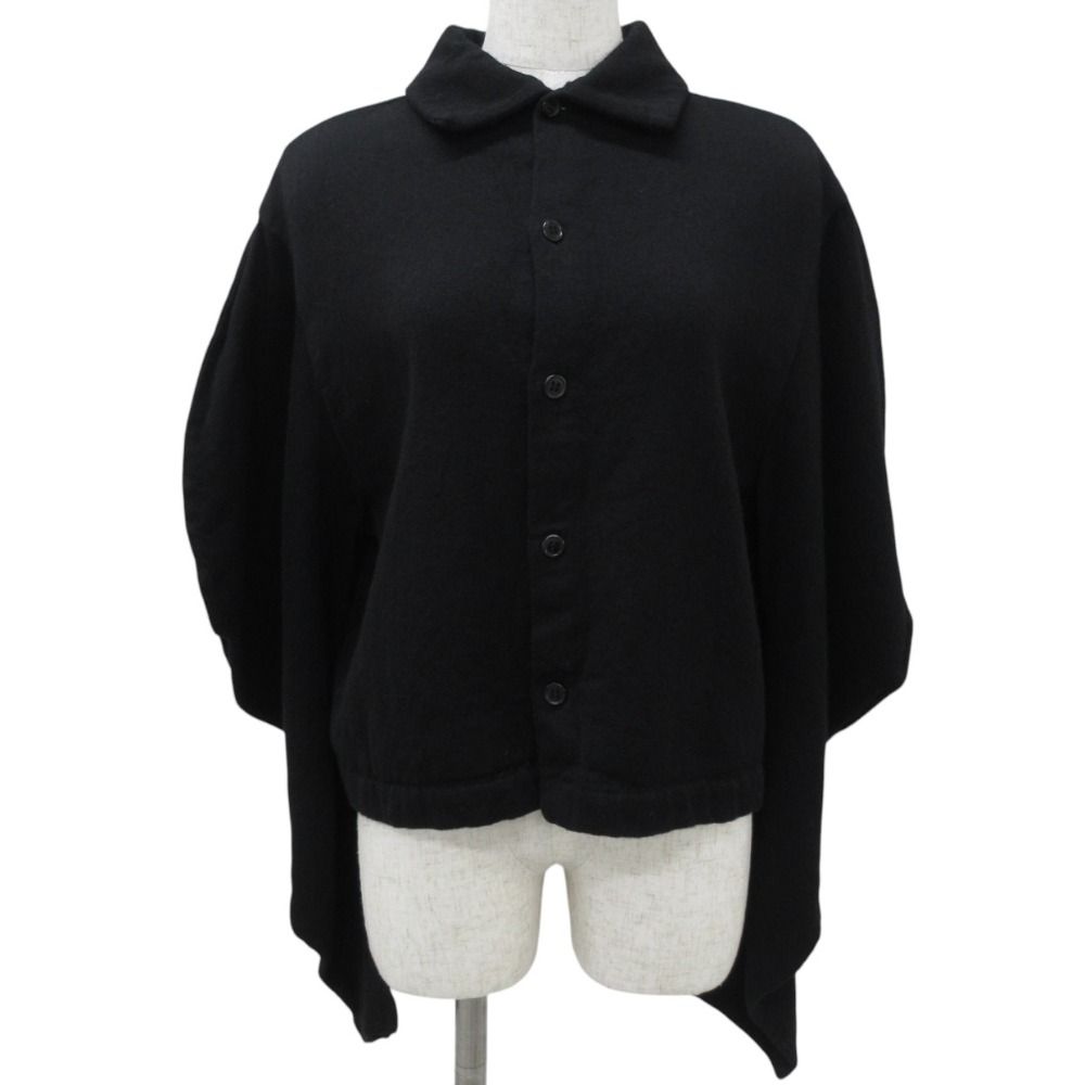 21AW tricot COMME des GARCONS トリココムデギャルソン パワースリーブ ウールブラウス シャツジャケット S ブラック レディース 古着