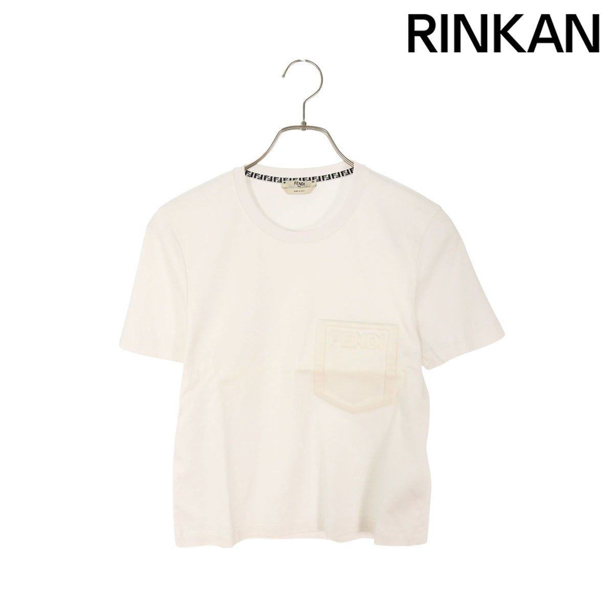 フェンディ FS7389 AFLD ロゴエンボス クロップドTシャツ レディース