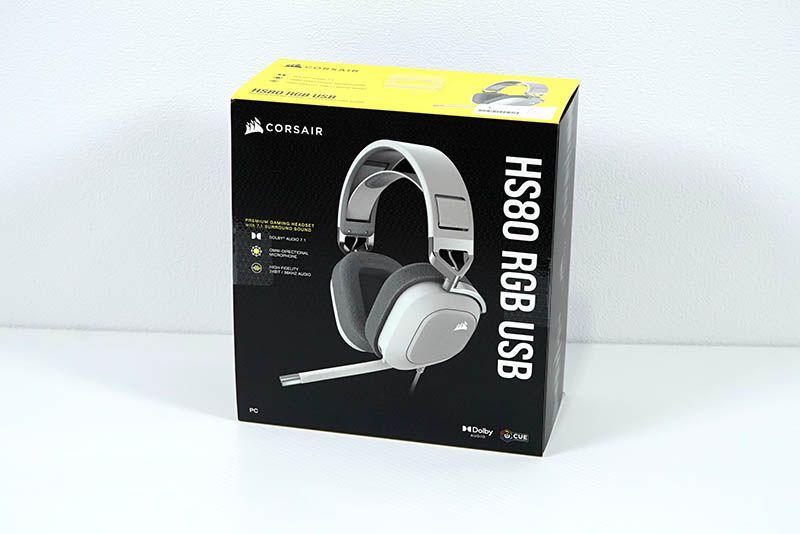 【展示開封品】CORSAIR HS80 RGB USB White(CA-9011238-AP) ヘッドセット