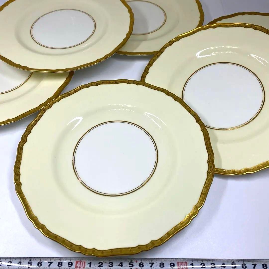 時代ロイヤルウースター 金彩プレート6枚 直径23㎝ 東Y6-0912