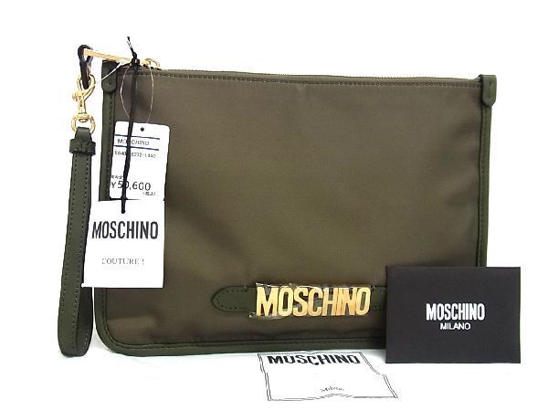 □新品□未使用□ MOSCHINO モスキーノ ナイロン×レザー クラッチ