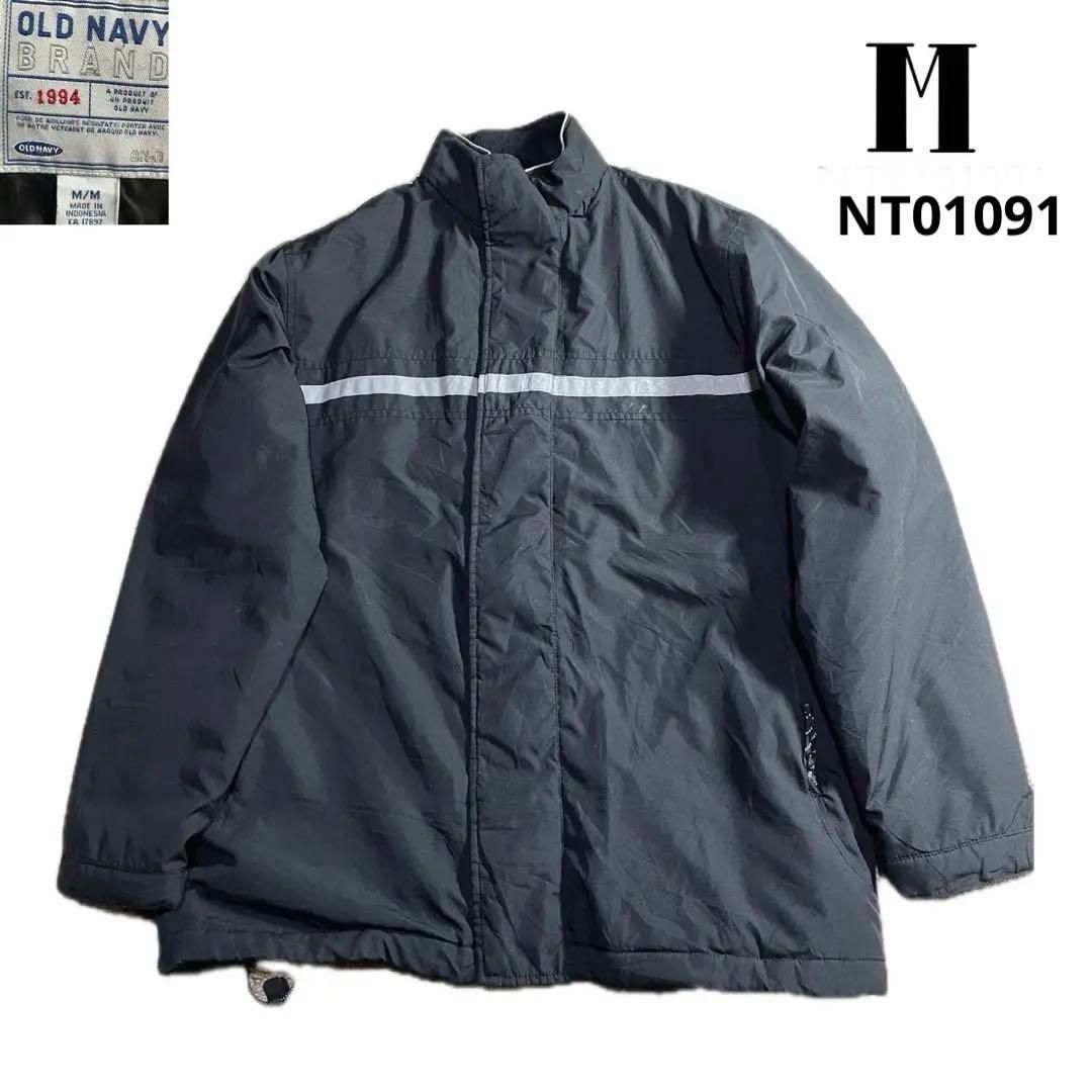 90s OLDNAVYオールドネイビー テック ナイロンブルゾン S 裏フリース