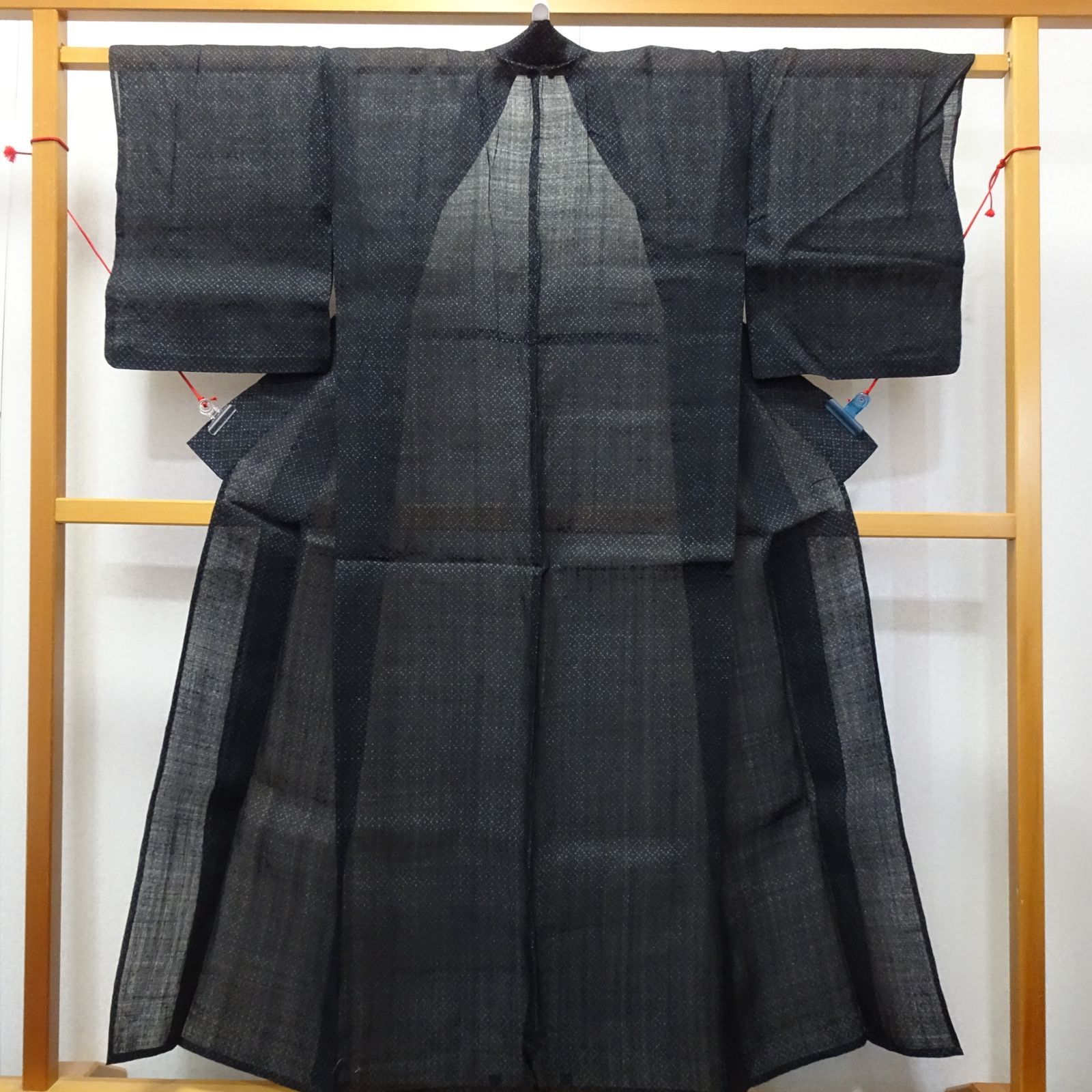 アンティーク 宮古上布 着物 縦横絣 232106