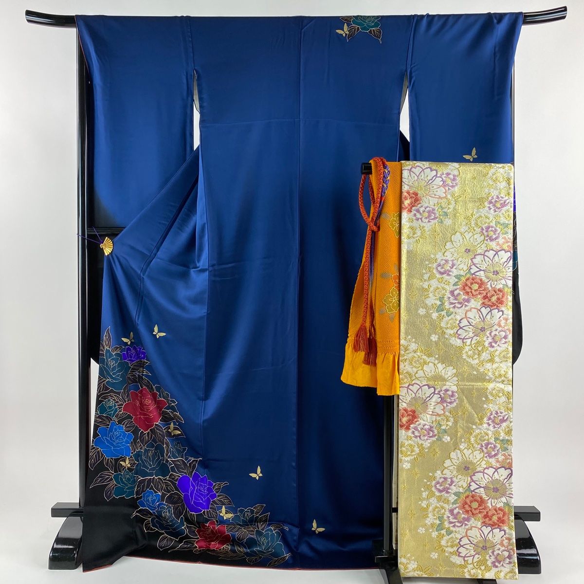 振袖 襦袢セット スワトウ刺繍 相良刺繍 刺繍 花模様 着物 052a p 汕頭