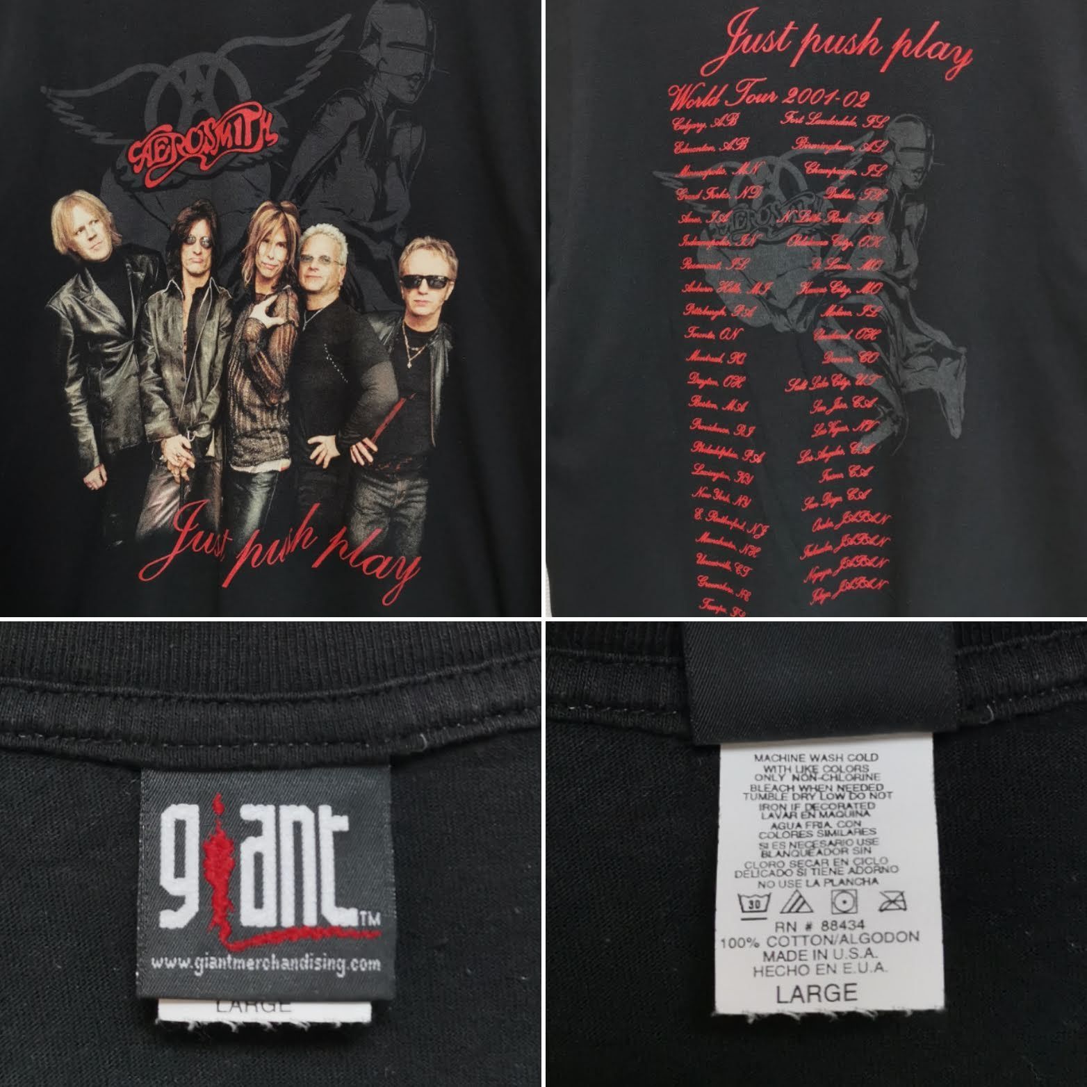 L 00s エアロスミス AEROSMITH Tシャツ 空山基 バンT USA製