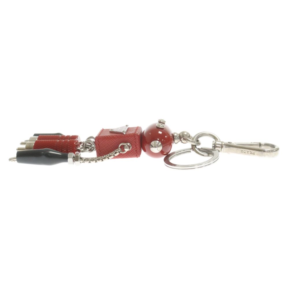 美品　PRADA　プラダ　トライアングルロゴ　ロボット　チャーム　キーホルダー 楽天市場】PRADA プラダ キーホルダーエナメルメタル