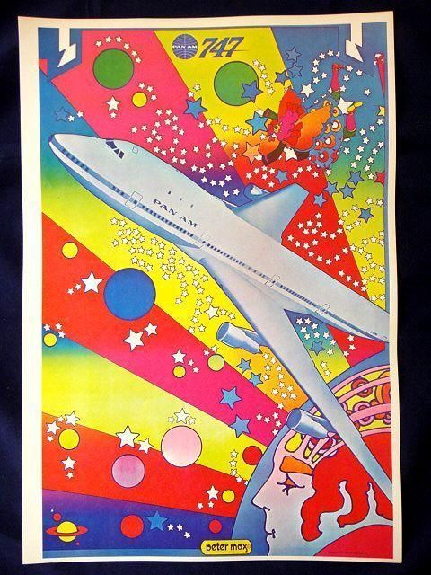 1970年代 ピーターマックス パンナム航空「Pan Am」ビンテージ 
