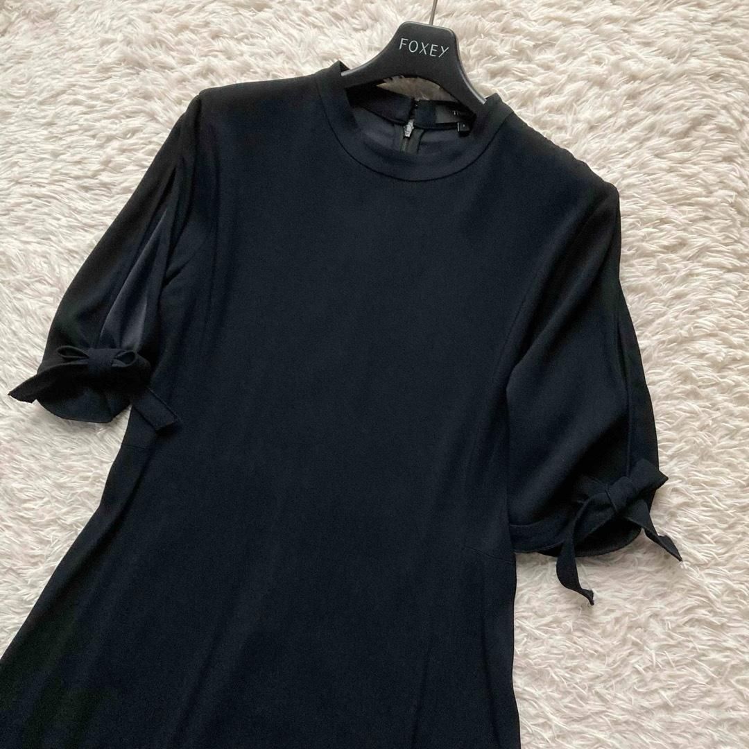 【Theory】セオリー 異素材切替 ノースリーブ フレアワンピース 21ss Theory セオリー 美シルエット フレアダーツワンピース ノースリーブ 2