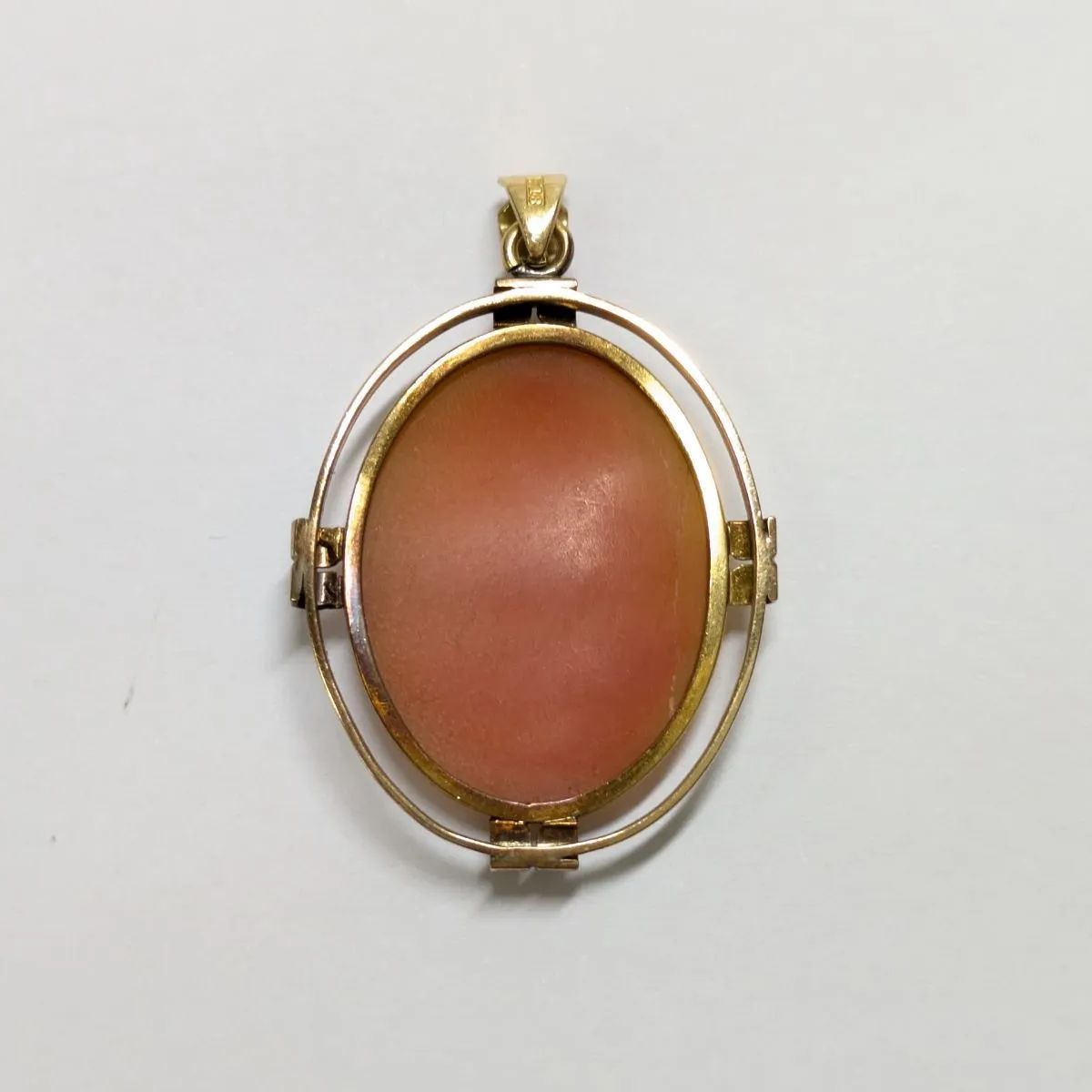 O02)良品 K18 シェル カメオ 30.8×25.0mm 4.5g ネックレス