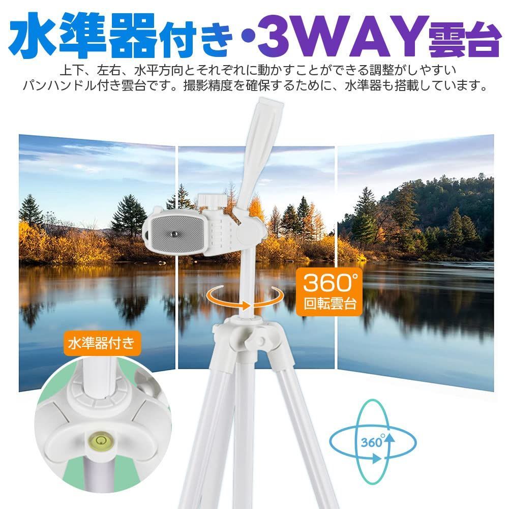 人気商品】一眼レフ 3WAY雲台 ビデオカメラ 360回転 4段階伸縮