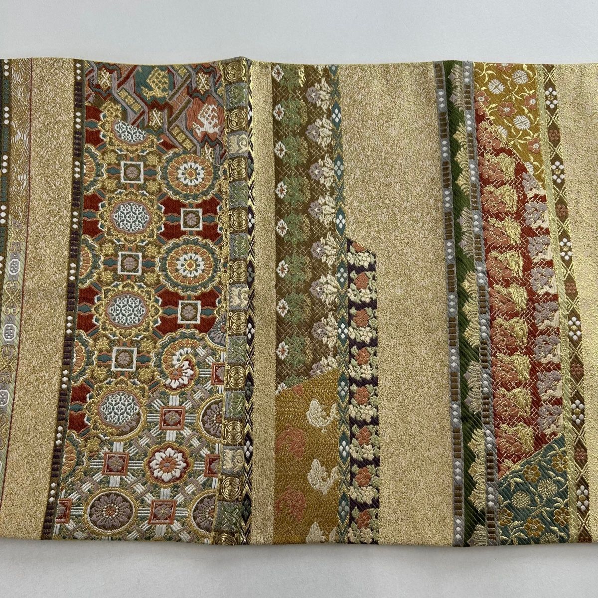 袋帯 秀品 華文 有栖川文 金糸 箔 銀色 六通 正絹 中古 袋帯 秀品 華文 有栖川文 金糸 箔 金色 六通 正絹 中古 袋帯 美品