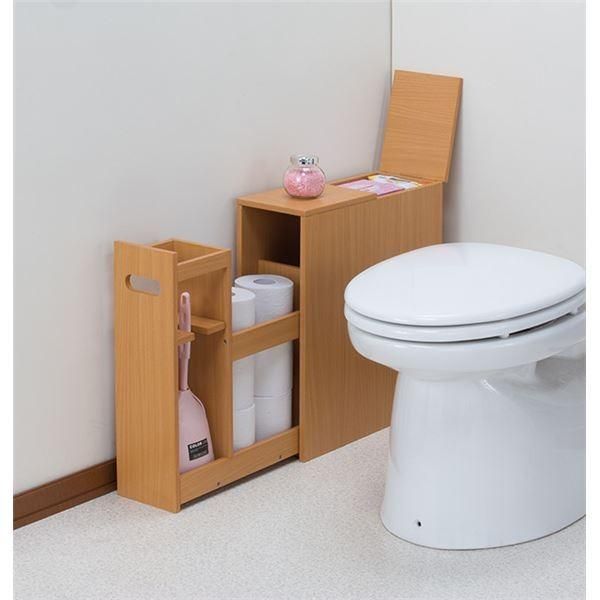 NEW薄型スライドトイレラックナチュラル〔代引不可〕