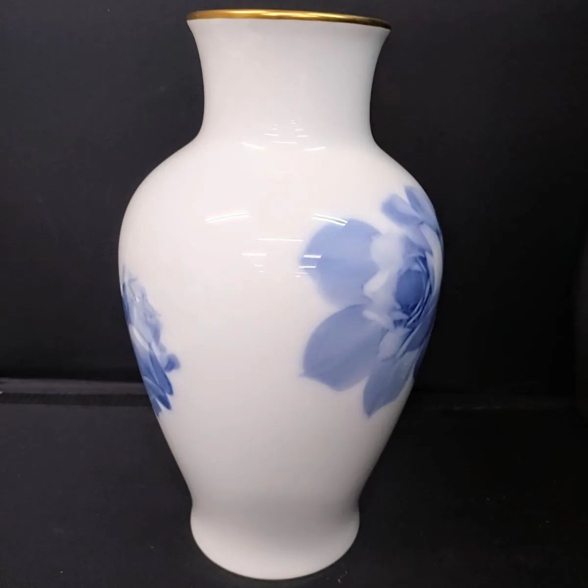 OKURA CHINA 大倉陶園 ブルーローズ 花瓶 花器 28cm 《NO 00582