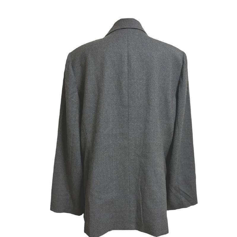 Leilian レリアン レディース ウールテーラードジャケット スーツ上 グレー 13号 L 無地 春 秋 GULLKHAN_COM
