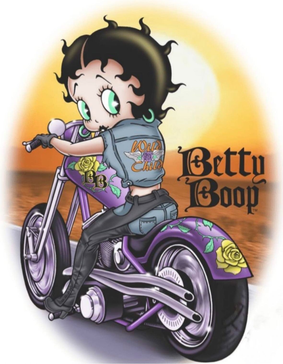 タペストリー金具付き46 ベティーちゃん バイク 可愛い 壁飾り