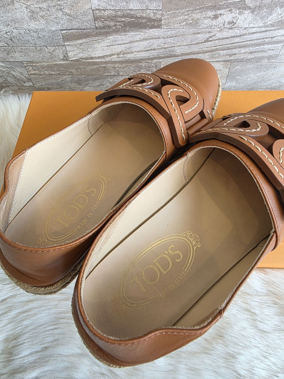 ☆美品 【TOD'S /トッズ 】ケイト エスパドリーユ レザー ゴン