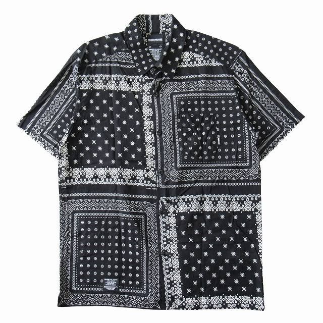 ネイバーフッド NEIGHBORHOOD バンダナ ペイズリー シャツ カットソー 半袖 ロゴ ARNH-SH-09 サイズM 黒 ブラック メンズ